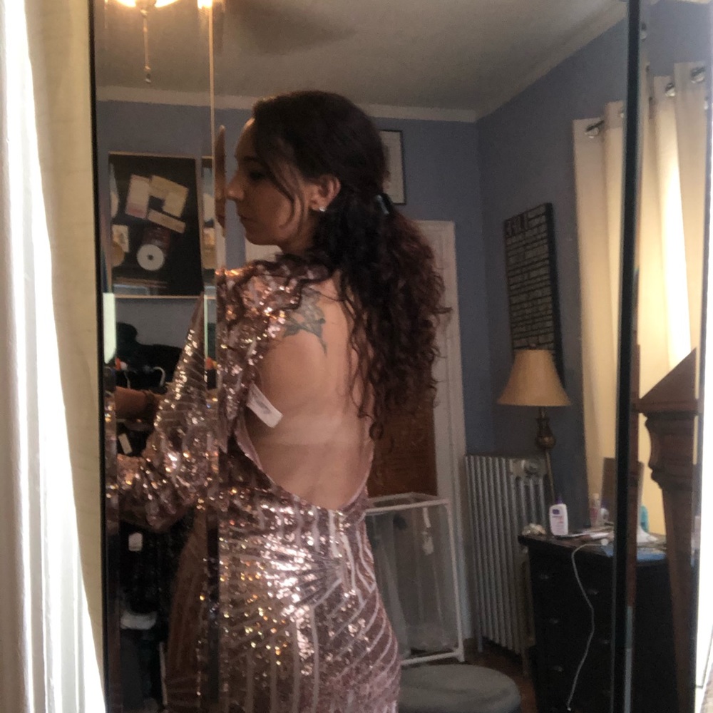 Sequin rose gold mini dress - Picture 8 of 11